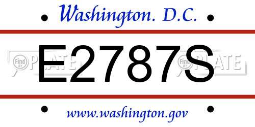 E2787S District Of Columbia License Plate