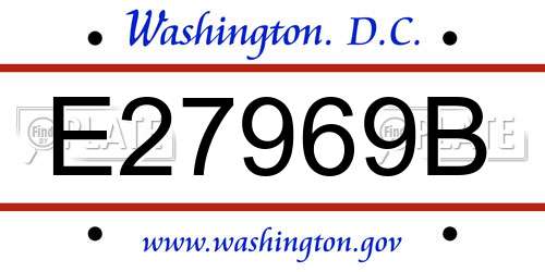 E27969B District Of Columbia License Plate