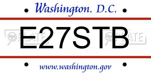 E27STB District Of Columbia License Plate