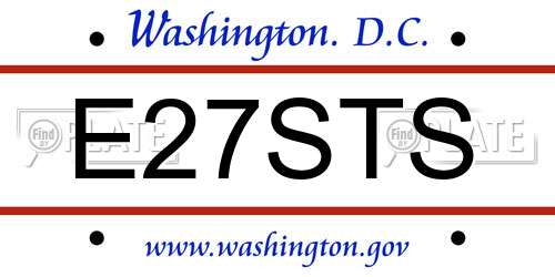 E27STS District Of Columbia License Plate