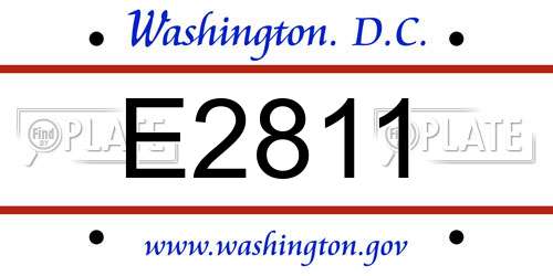 E2811 District Of Columbia License Plate