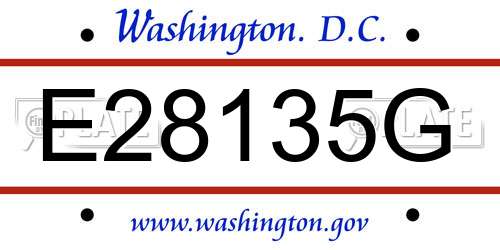 E28135G District Of Columbia License Plate