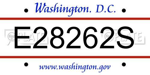 E28262S District Of Columbia License Plate