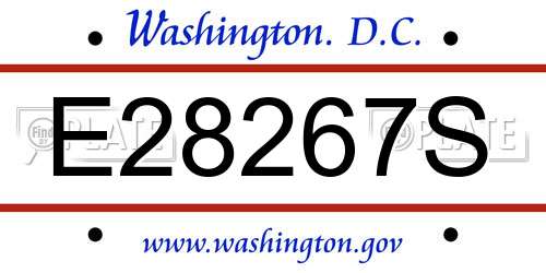 E28267S District Of Columbia License Plate
