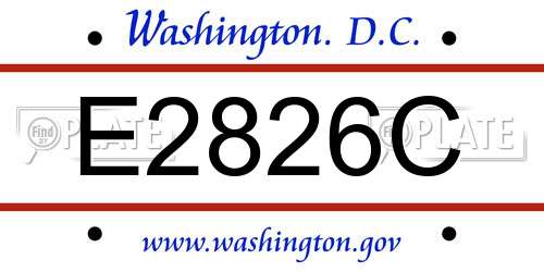 E2826C District Of Columbia License Plate
