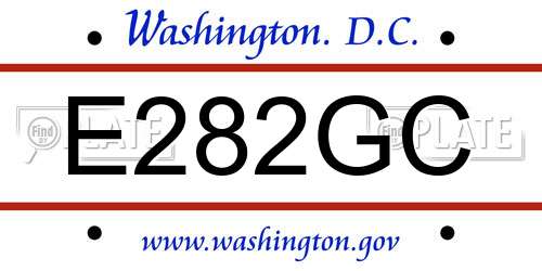 E282GC District Of Columbia License Plate