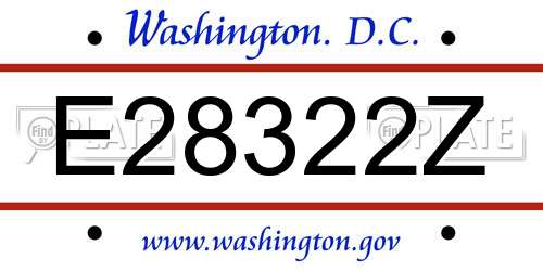 E28322Z District Of Columbia License Plate