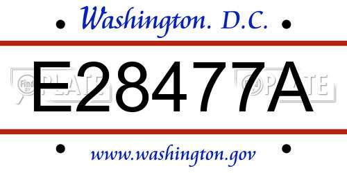 E28477A District Of Columbia License Plate