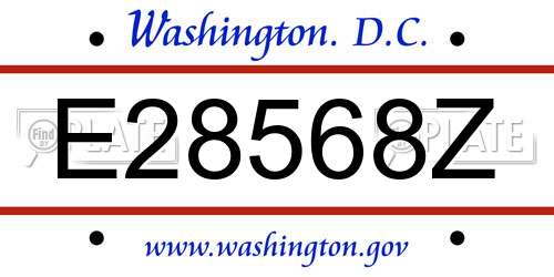 E28568Z District Of Columbia License Plate