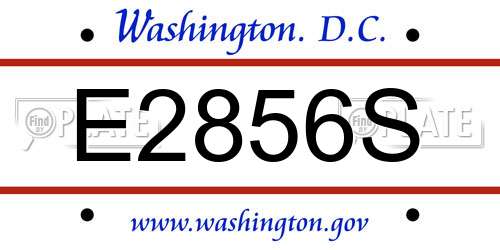 E2856S District Of Columbia License Plate