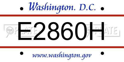E2860H District Of Columbia License Plate