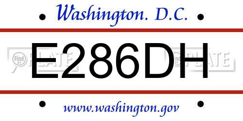 E286DH District Of Columbia License Plate