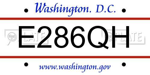 E286QH District Of Columbia License Plate