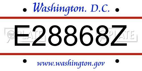 E28868Z District Of Columbia License Plate