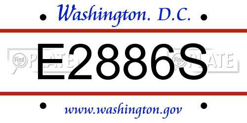 E2886S District Of Columbia License Plate