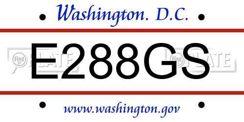 E288GS District Of Columbia License Plate