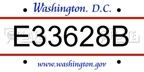 E33628B District Of Columbia License Plate