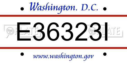E36323I District Of Columbia License Plate