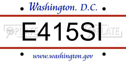 E415SI District Of Columbia License Plate