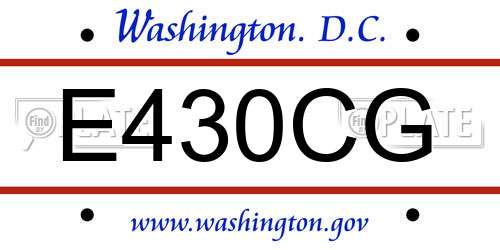 E430CG District Of Columbia License Plate