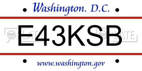 E43KSB District Of Columbia License Plate