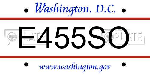 E455SO District Of Columbia License Plate