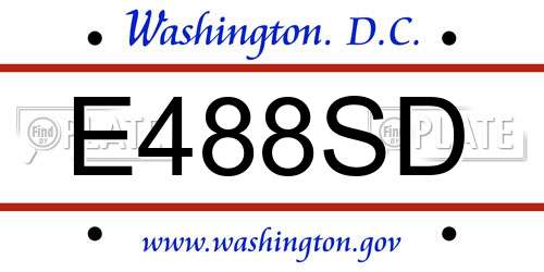 E488SD District Of Columbia License Plate