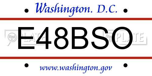 E48BSO District Of Columbia License Plate