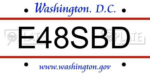 E48SBD District Of Columbia License Plate