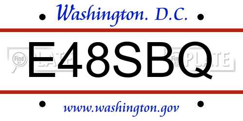 E48SBQ District Of Columbia License Plate