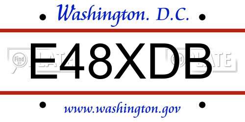 E48XDB District Of Columbia License Plate