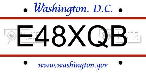 E48XQB District Of Columbia License Plate