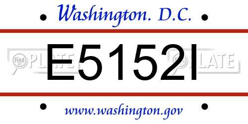 E5152I District Of Columbia License Plate