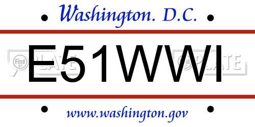 E51WWI District Of Columbia License Plate