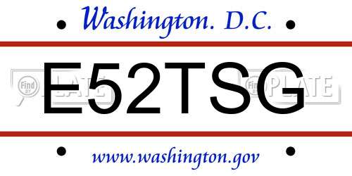 E52TSG District Of Columbia License Plate