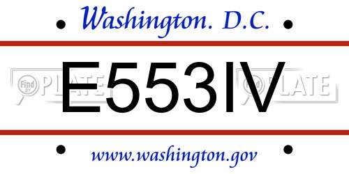 E553IV District Of Columbia License Plate