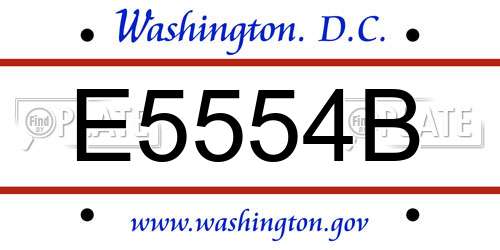 E5554B District Of Columbia License Plate