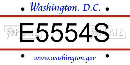 E5554S District Of Columbia License Plate