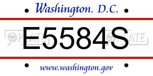 E5584S District Of Columbia License Plate
