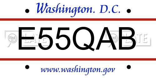 E55QAB District Of Columbia License Plate