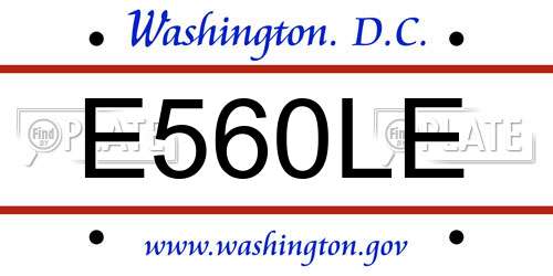 E560LE District Of Columbia License Plate