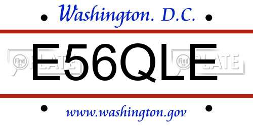 E56QLE District Of Columbia License Plate