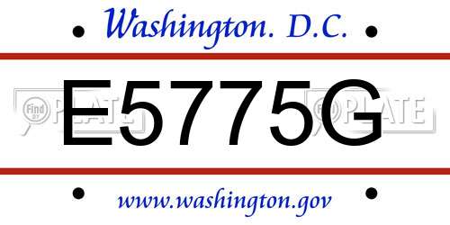 E5775G District Of Columbia License Plate