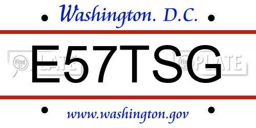 E57TSG District Of Columbia License Plate