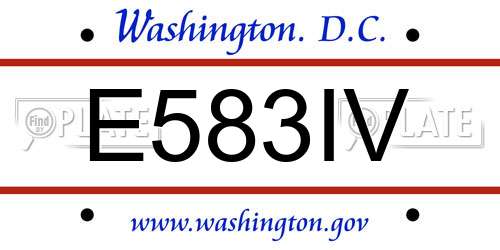 E583IV District Of Columbia License Plate
