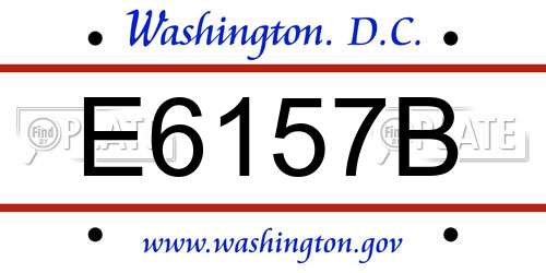 E6157B District Of Columbia License Plate