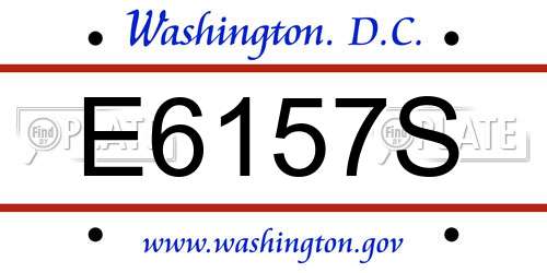 E6157S District Of Columbia License Plate
