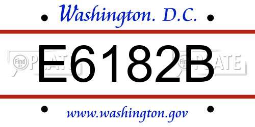 E6182B District Of Columbia License Plate