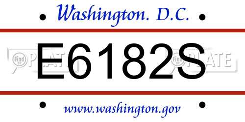 E6182S District Of Columbia License Plate