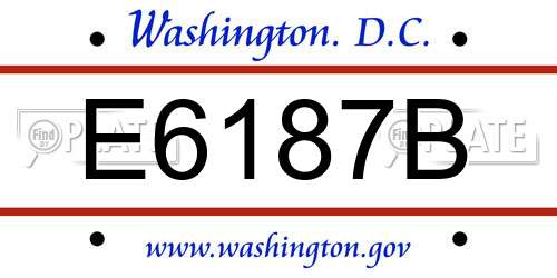 E6187B District Of Columbia License Plate